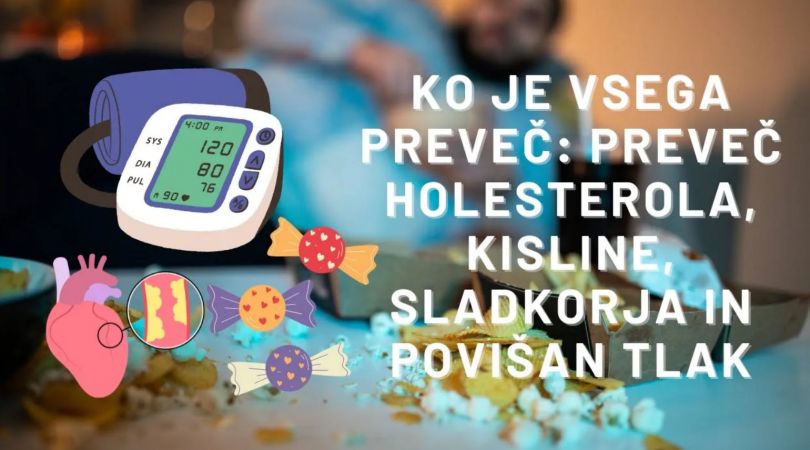 Ko je vsega preveč: preveč holesterola, kiline, sladkorja in povišan tlak