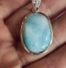 Larimar srebrni obesek ovalni (atlantidski kamen)