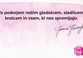 Jasmina ob svojem rojstnem dnevu vsem časti poštnino, razkrije pa tudi kam odhaja za skoraj 4 mesece...